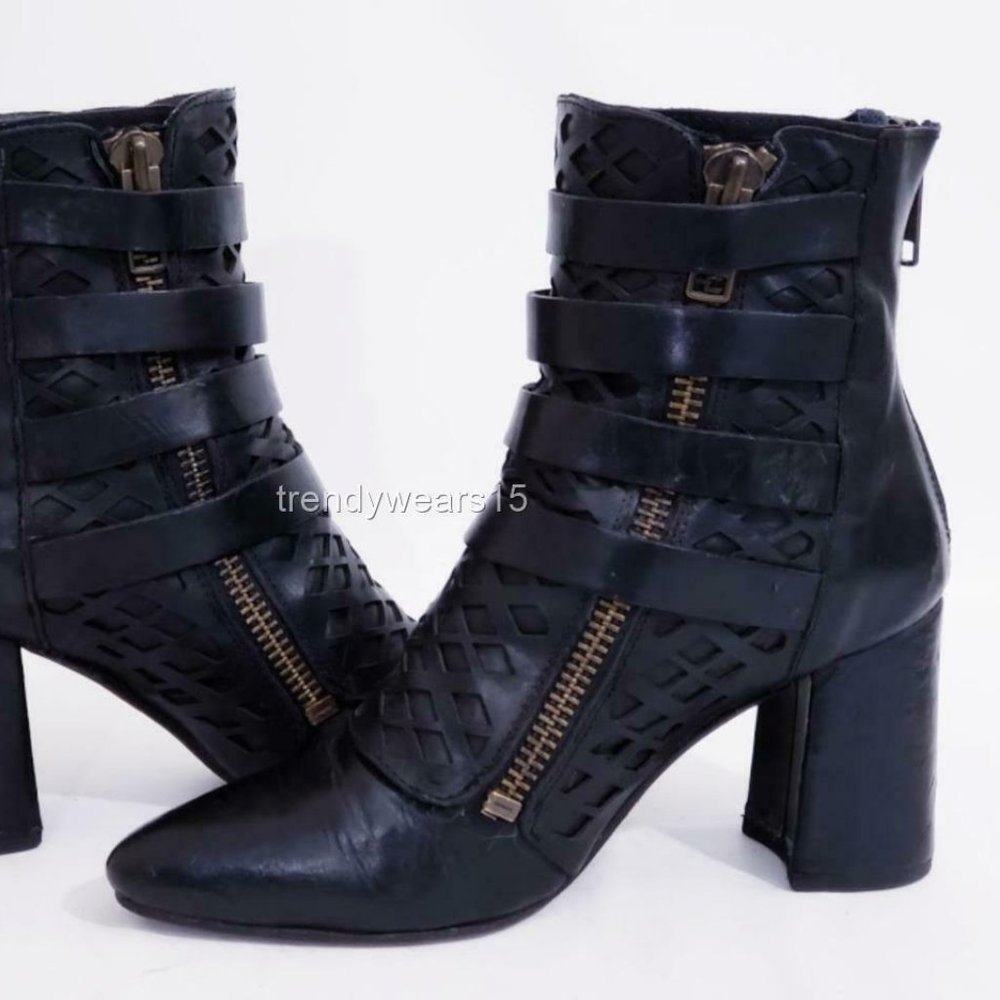 EXCELLENT FREEBIRD BY STEVEN JULIA BLACK BOOTIES - Picture 7 of 12